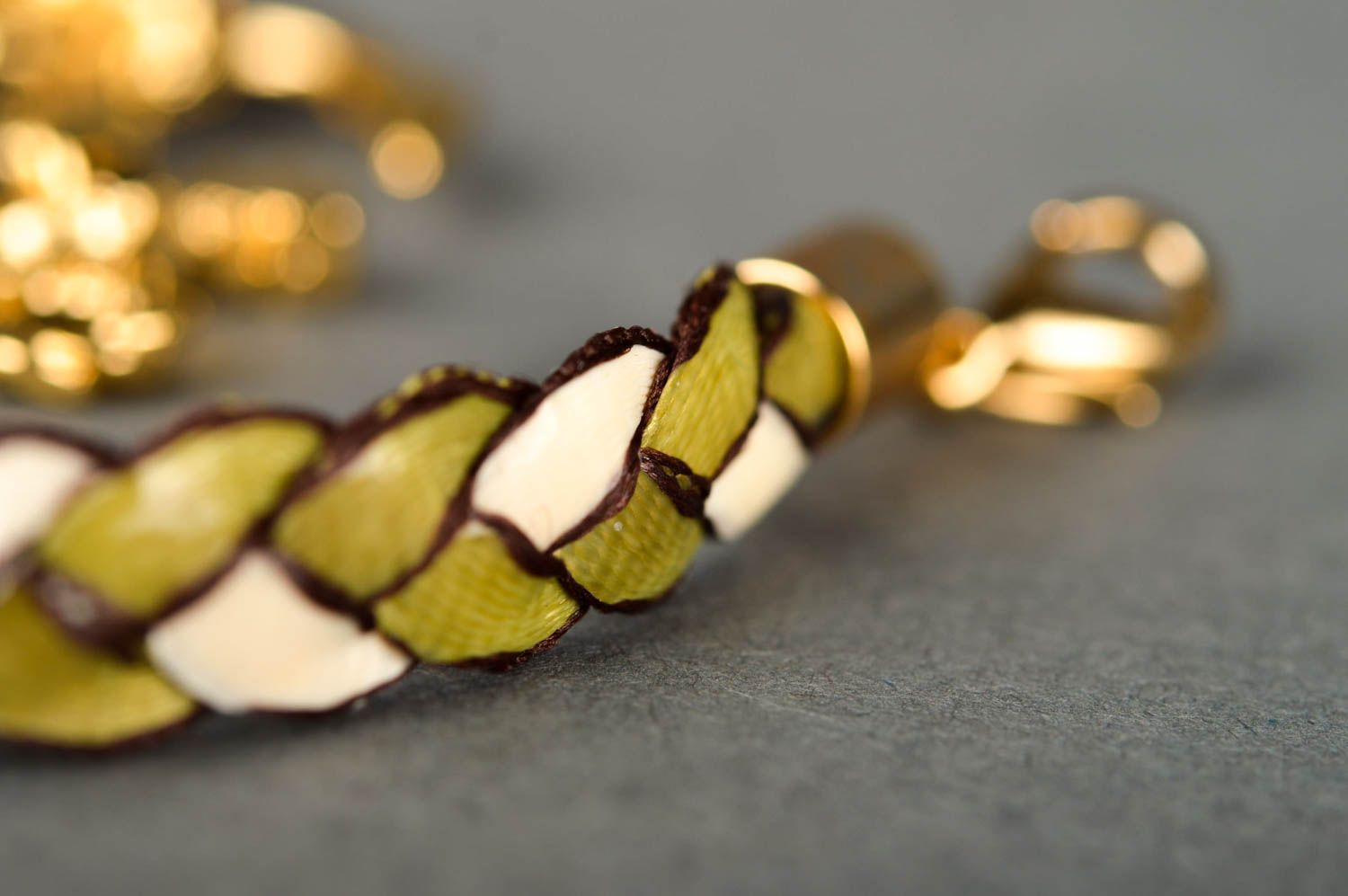 Золотистый браслет ручной работы женский браслет с якорем тонкий браслет из лент фото 4