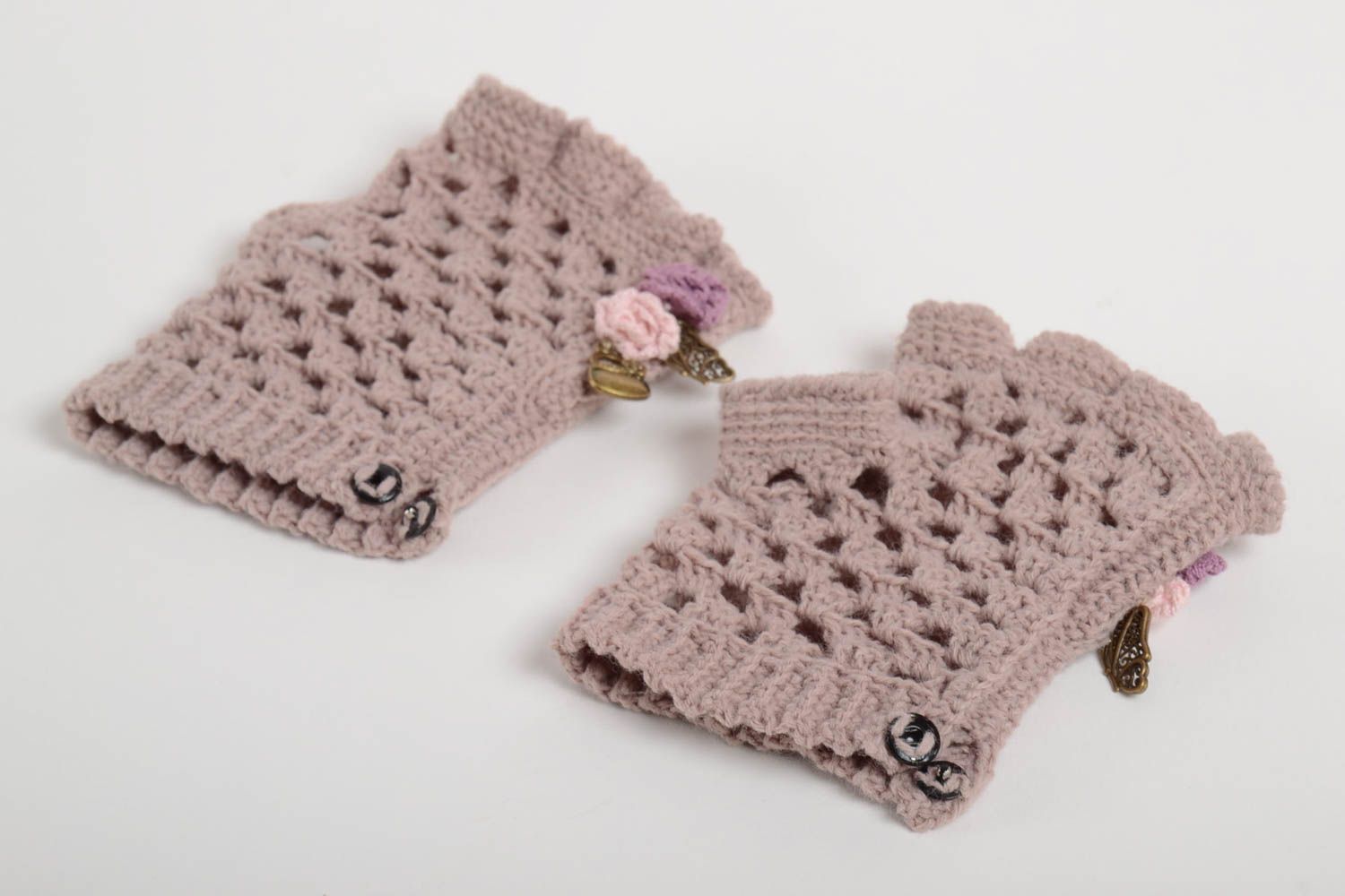 Beautiful handmade crochet mittens winter outfit warm mittens gifts for her photo 5