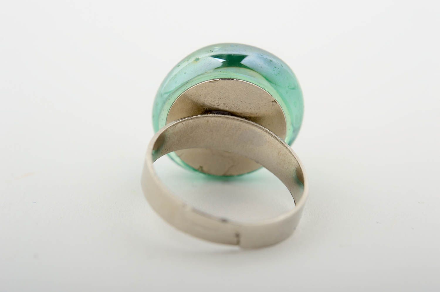 Кольцо ручной работы модное кольцо из стекла необычная бижутерия из стекла фото 4