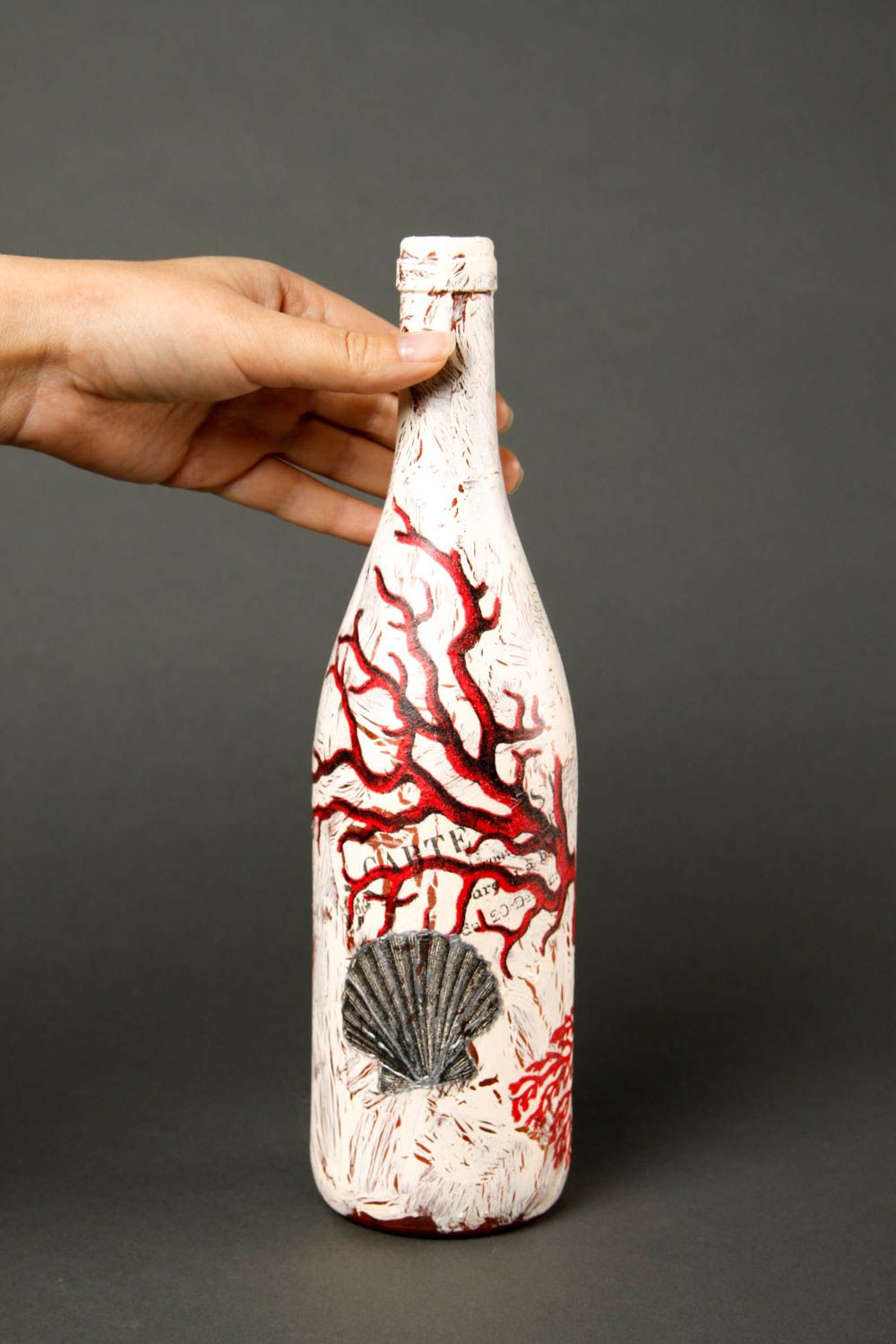 Botella decorativa hecha a mano de vidrio regalo original decoración de casa  foto 2