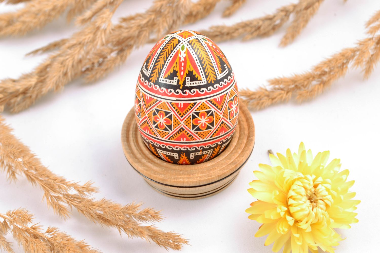 Расписное яйцо в украинском стиле писанка подарок  фото 2