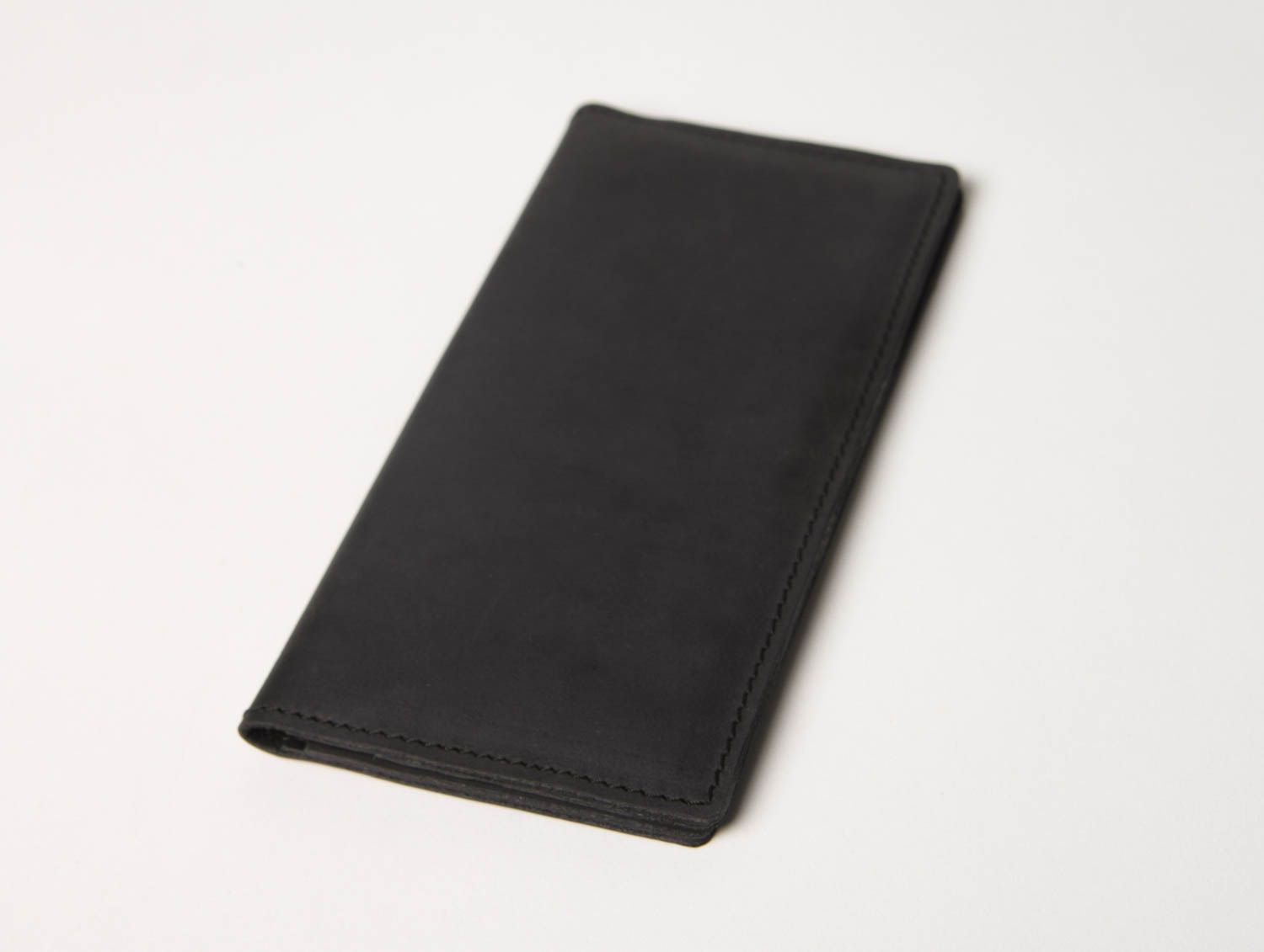 Handgefertigt Leder Geldbörse Accessoire für Männer Leder Geldbeutel in Schwarz foto 2