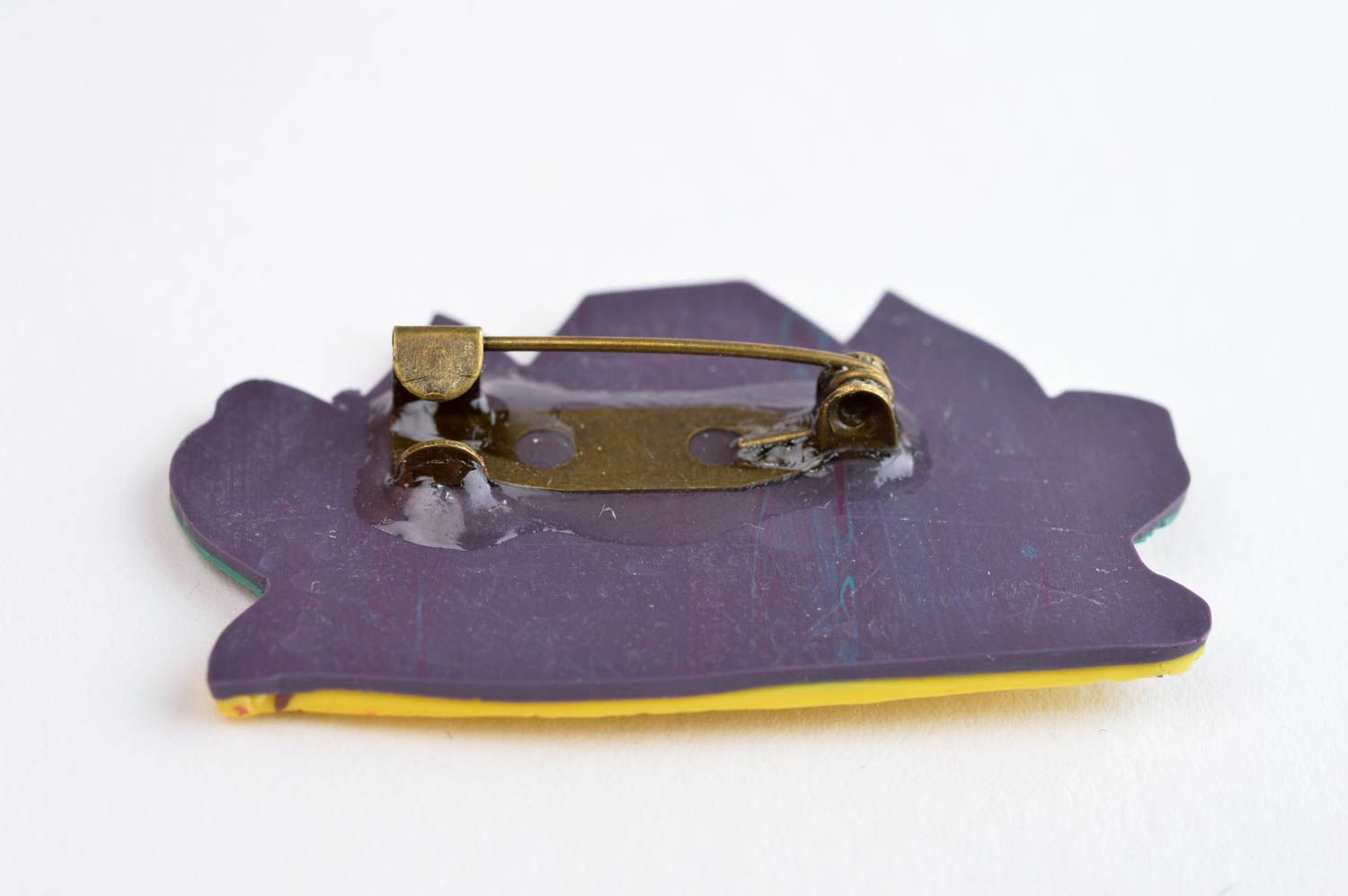 Cute handmade plastic brooch pin unusual brooch jewelry polymer clay ideas photo 4