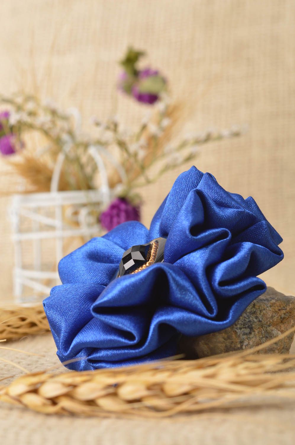 Handmade scrunchy designer scrunchy unusual accessory flower scrunchy gift ideas photo 1