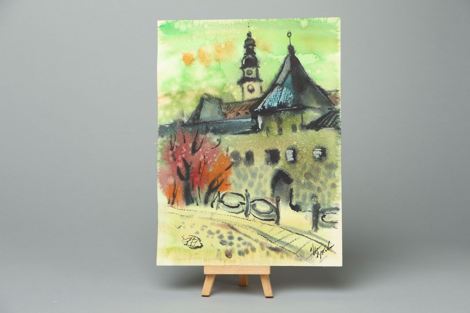 Watercolor painting Old Lviv photo 1