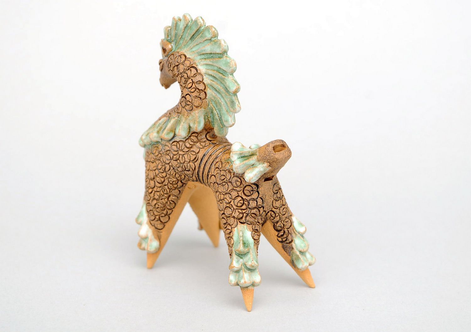 Clay penny whistle Horse photo 3