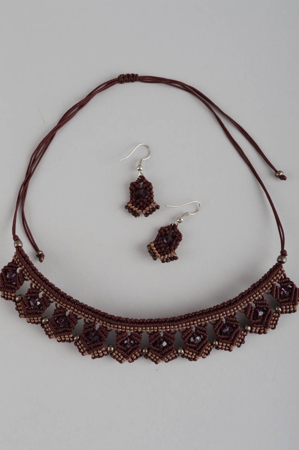 Handmade necklace designer earrings beaded earrings unusual accessories photo 2