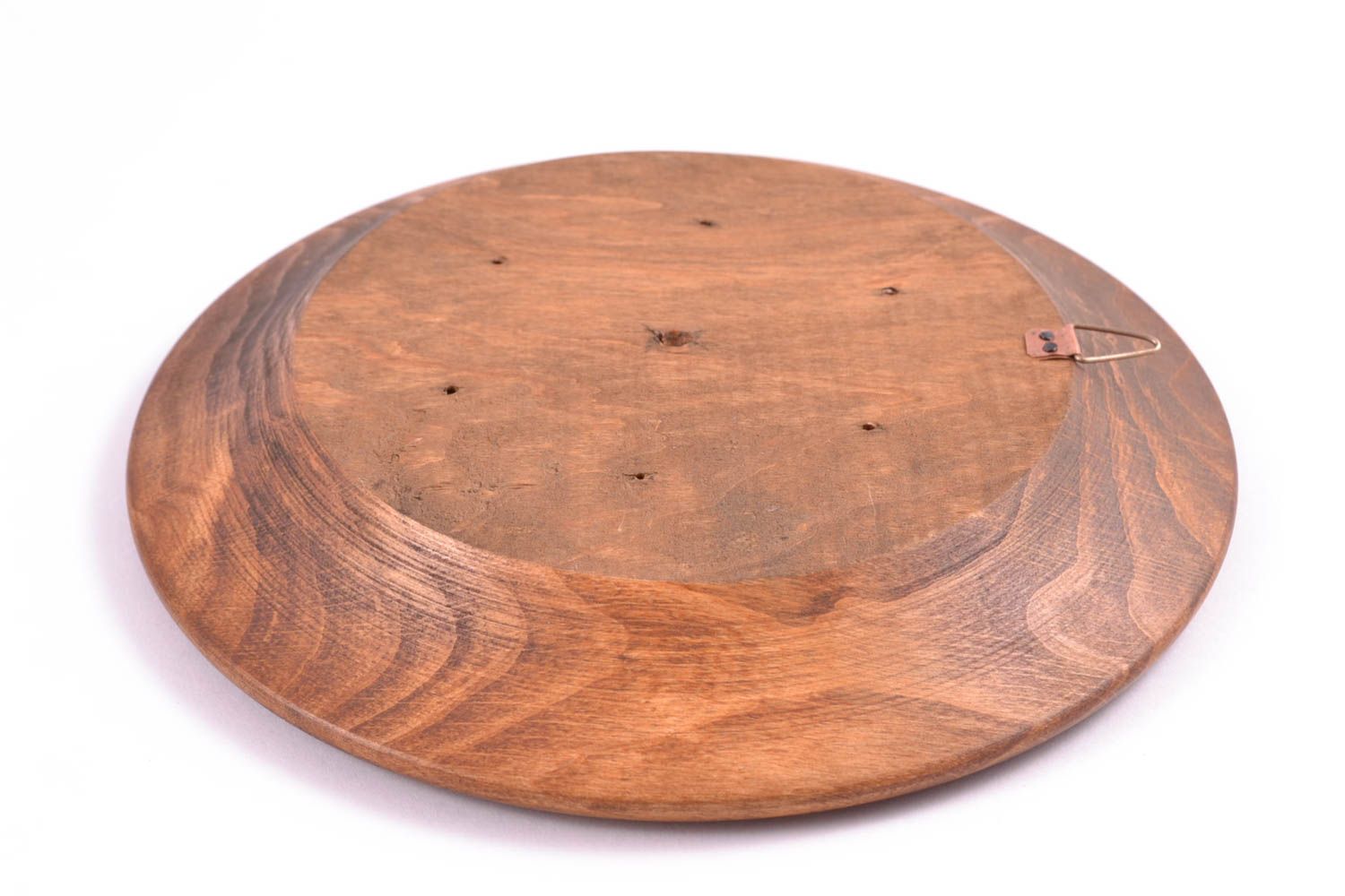 Тарелка настенная декоративная ручной работы посуда из дерева красивая тарелка фото 3