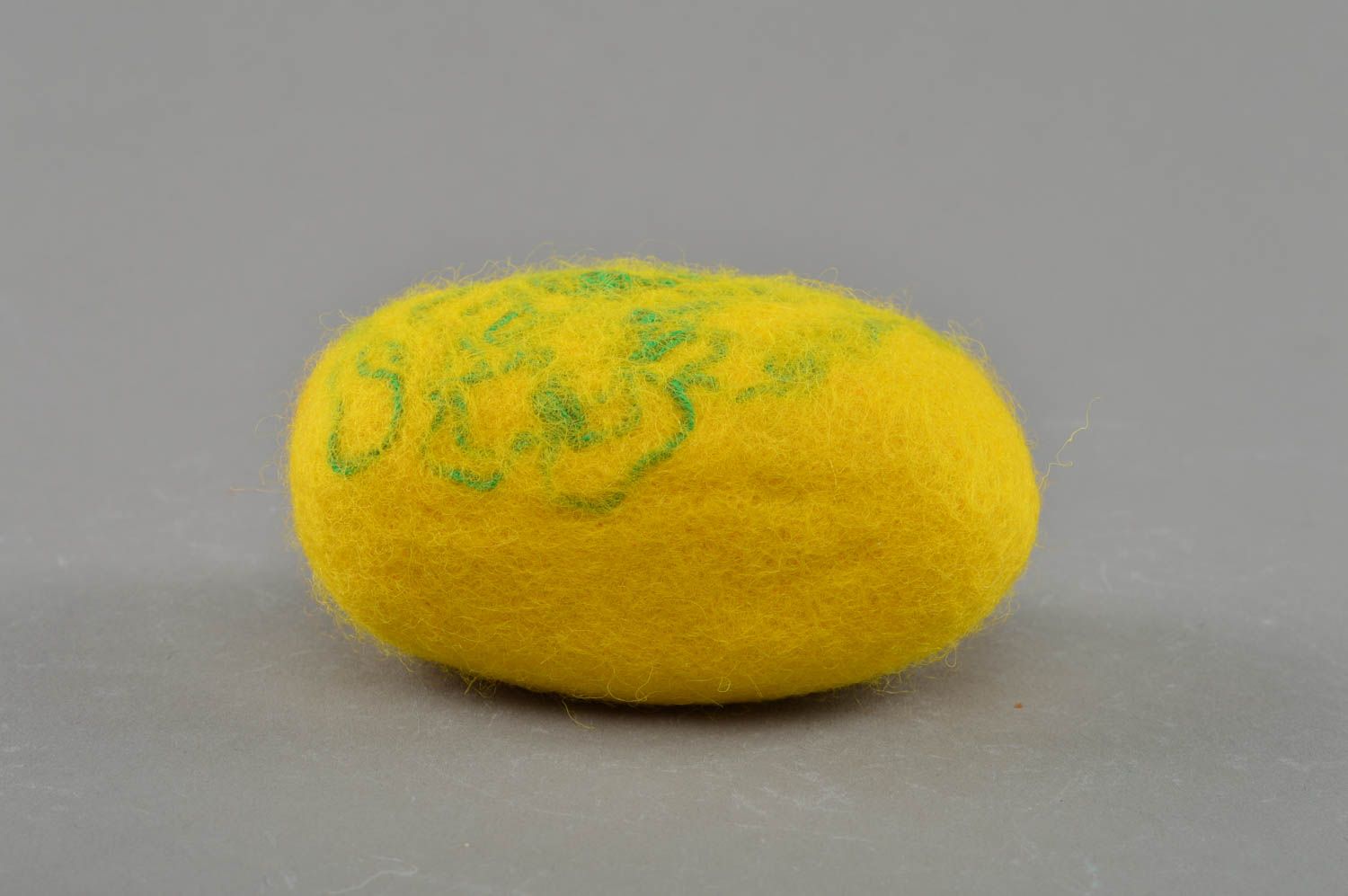 Éponge de bain originale faite main en laine feutrée citron vert pratique photo 1