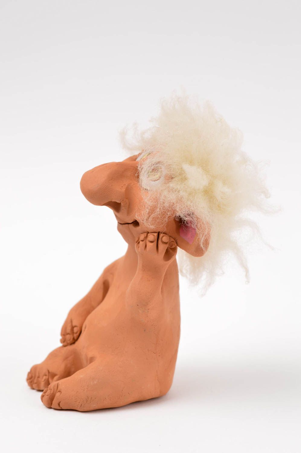 Figurine fait main Statuette décorative céramique Déco maison Petit troll photo 4