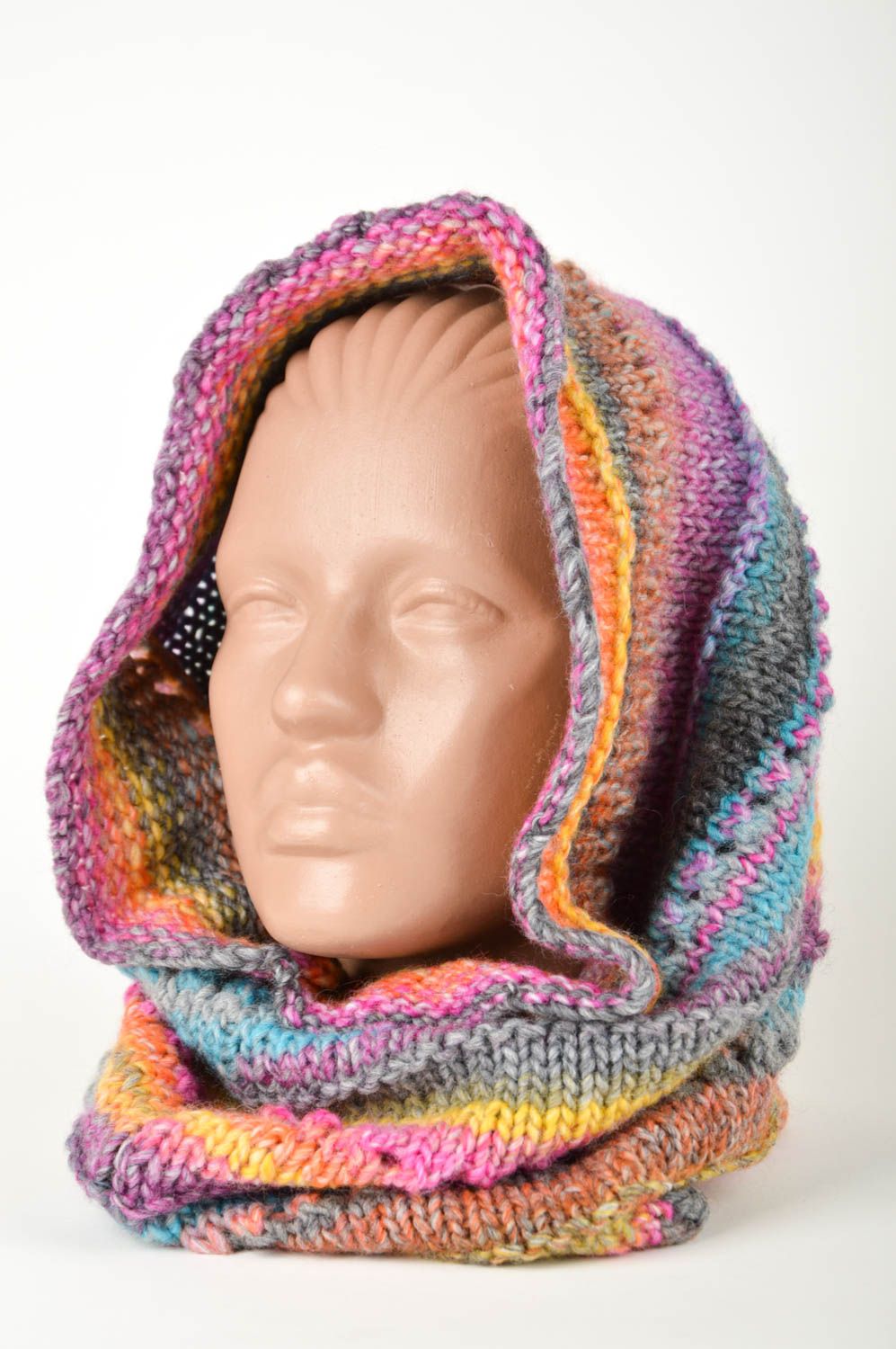 Sciarpa di lana fatta a mano sciarpa a maglia abbigliamento da donna 
 foto 1