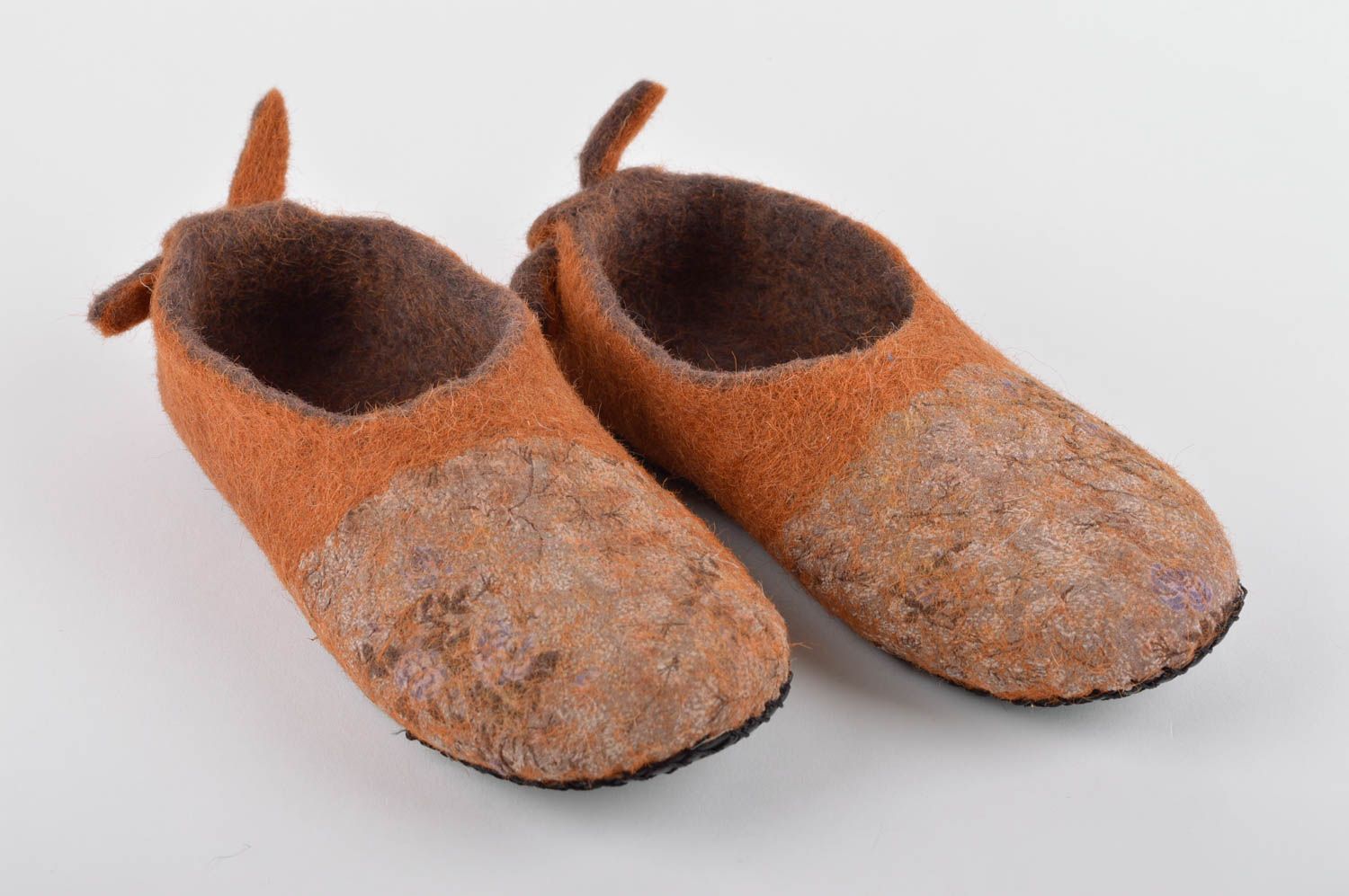 Handmade Gefilzte Pantoffeln schöne Hausschuhe Männer Hausschuhe hell originell foto 2
