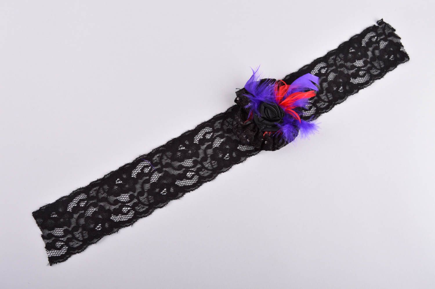 Breites Haarband handgefertigt Haarband mit Blumen toll Accessoire für Haare foto 5