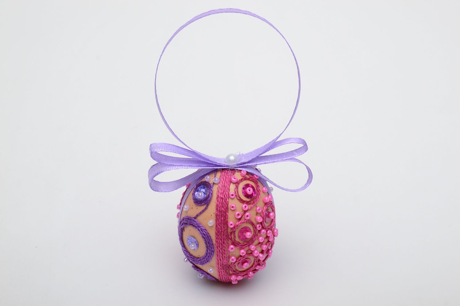 Colgante decorativo Huevo con abalorios foto 2