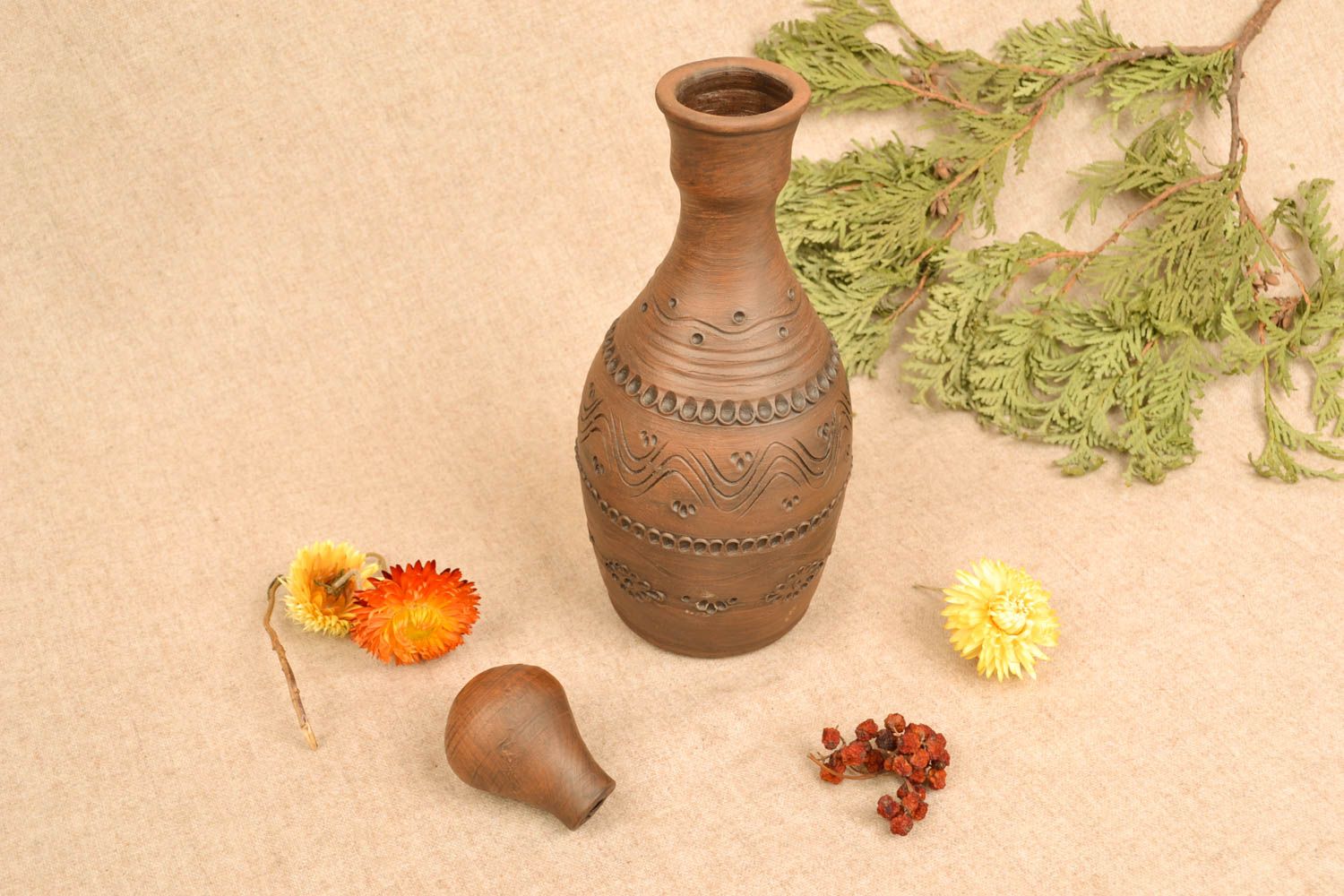 Keramik Flasche mit Muster foto 5