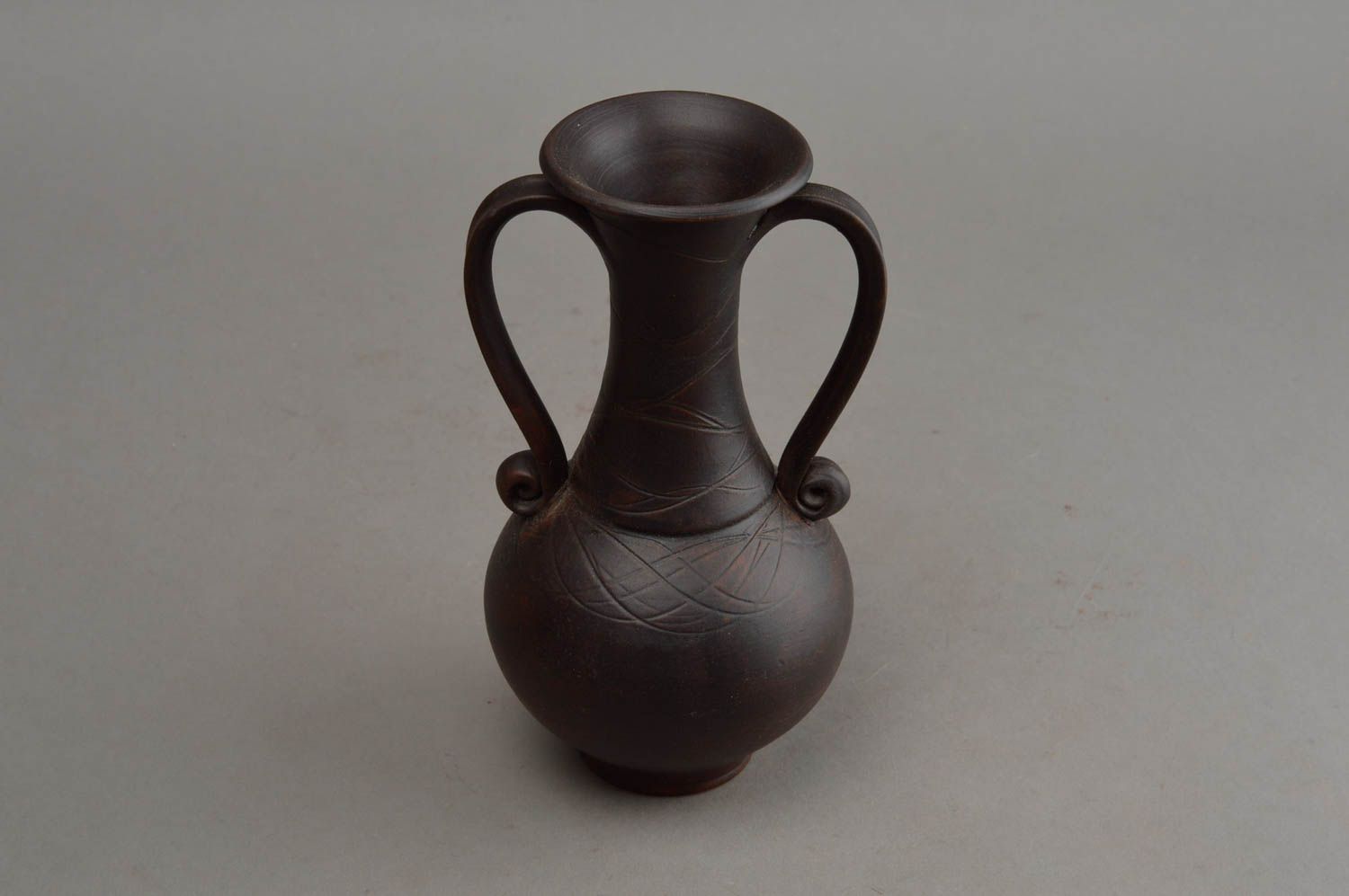 Einzigartige künstlerische keramische dekorative Vase aus Ton handgeschaffen  foto 8