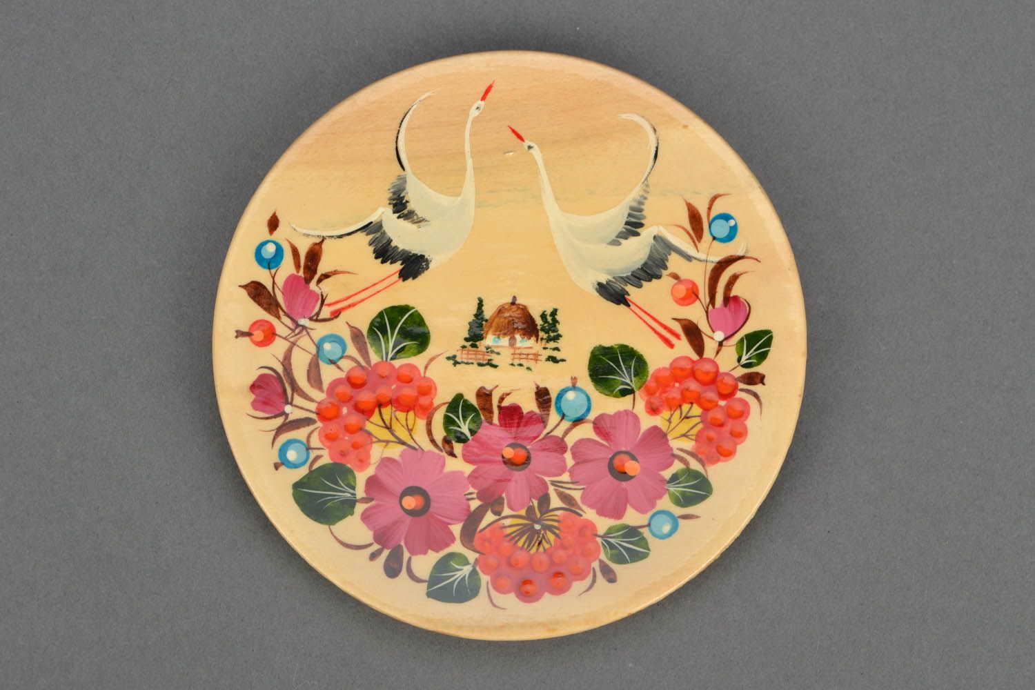 Wooden wall plate Storks photo 3
