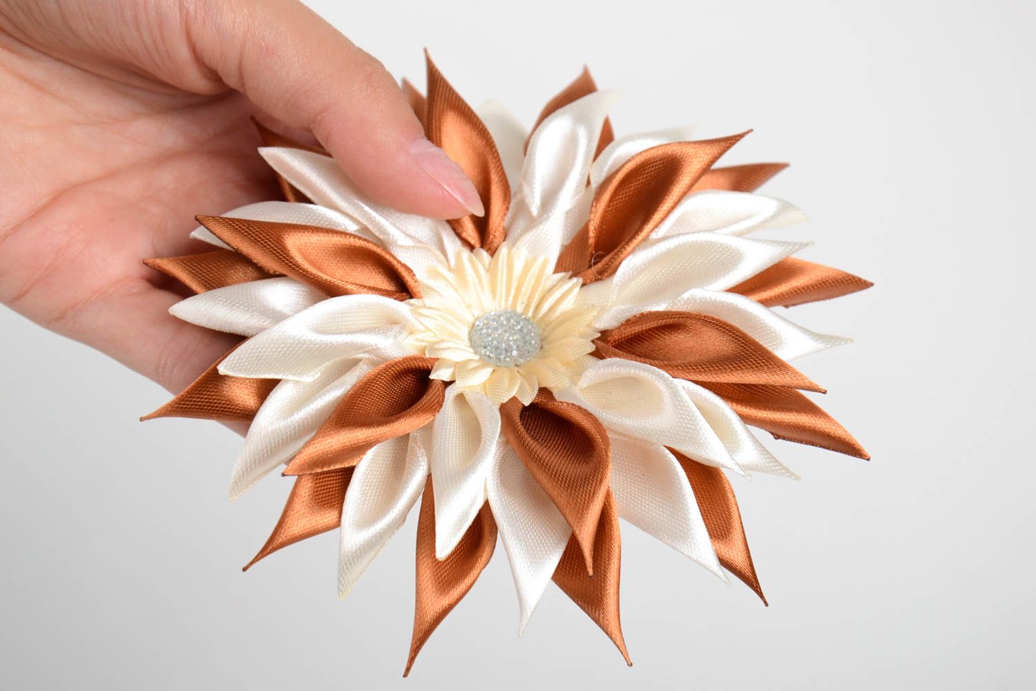 Blumen Haarspange handmade Mode Accessoire Haar Spange bunt Haarspange mit Blume foto 3