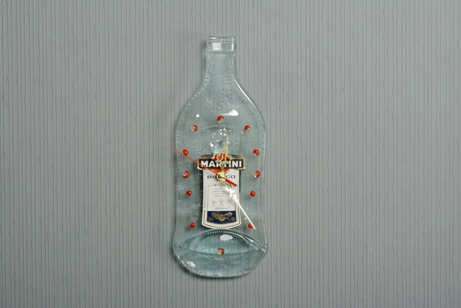 Horloge en verre en forme de bouteille Martini photo 5