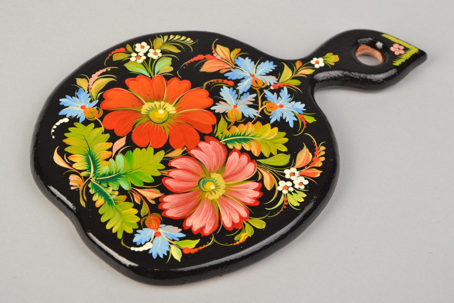Planche à découper en bois à motif floral peinture Petrykivka faite main photo 3