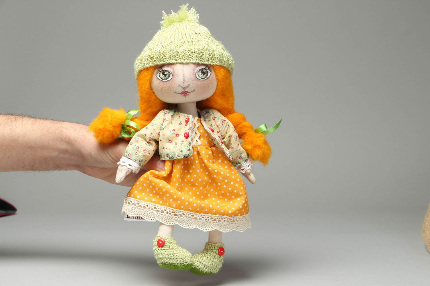 Игрушка-кукла из ткани девочка ручная работа  фото 4