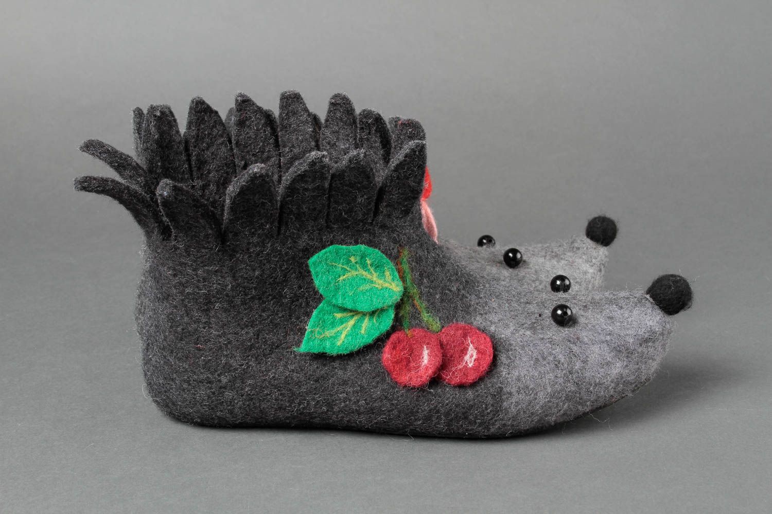 Handmade felted hedgehog slippers home woolen slippers warm stylish present photo 5