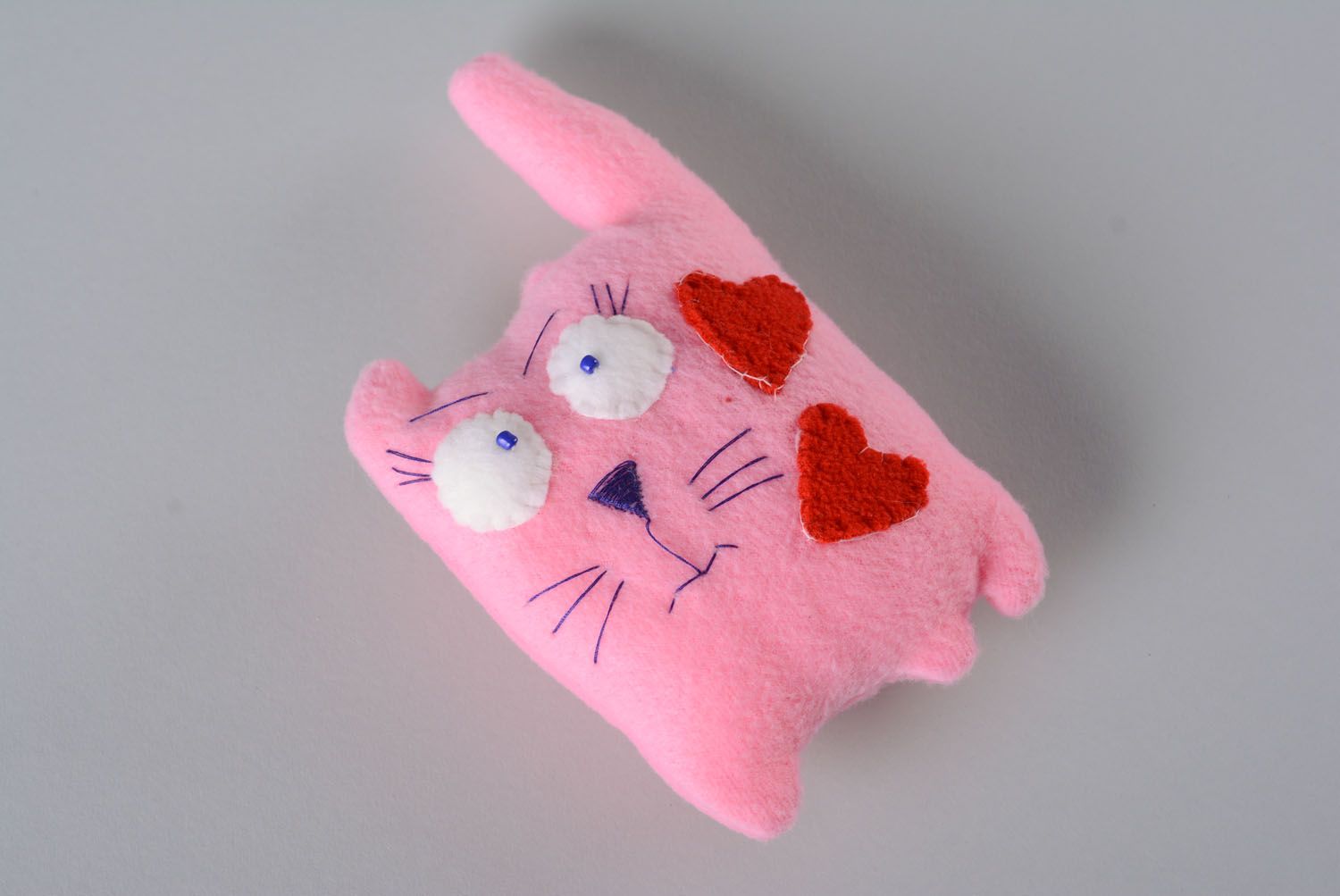 Fabric fleece toy Cat in Love photo 5