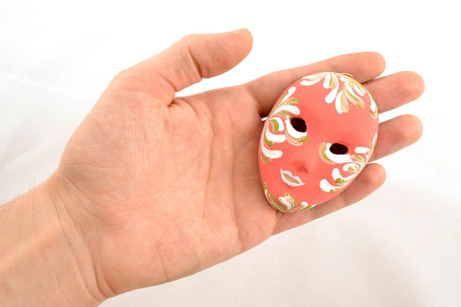 Red clay interior pendant carnival mask photo 1