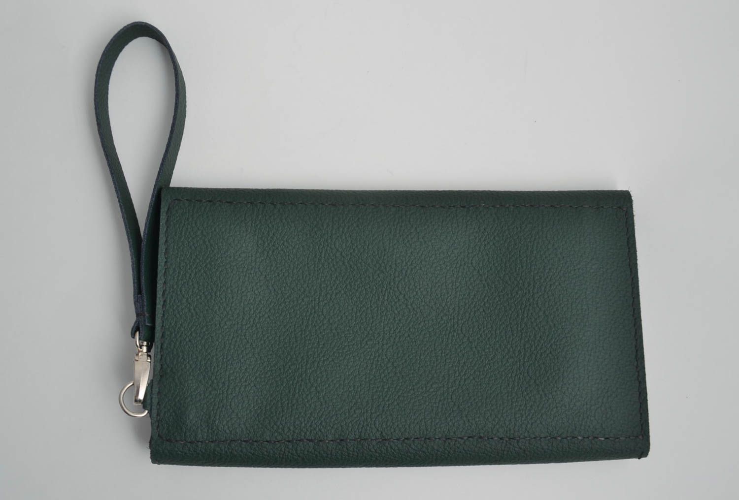 Unusual handmade leather clutch bag leather handbag leather goods gift ideas photo 2