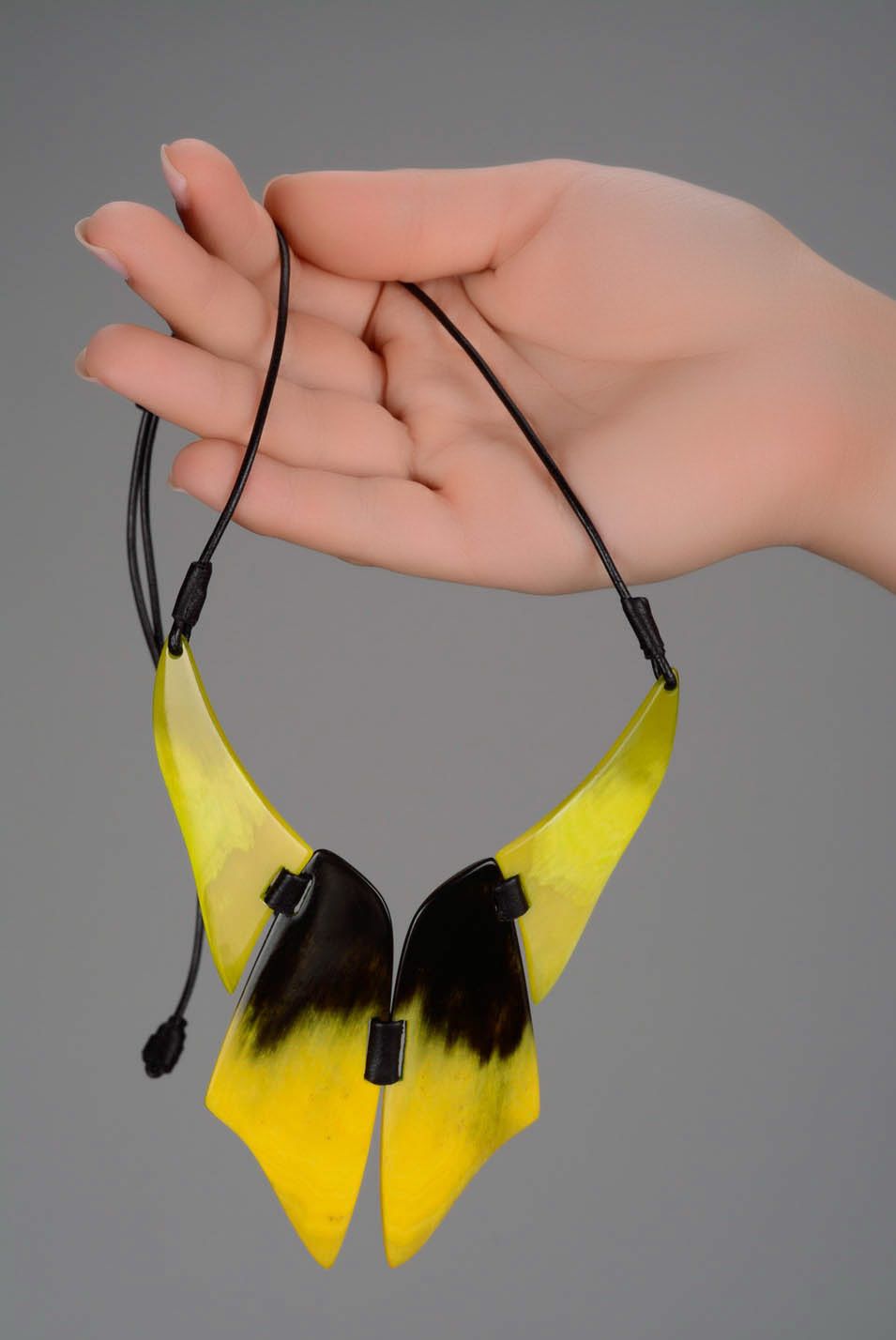 Author's necklet made of a cow horn photo 5