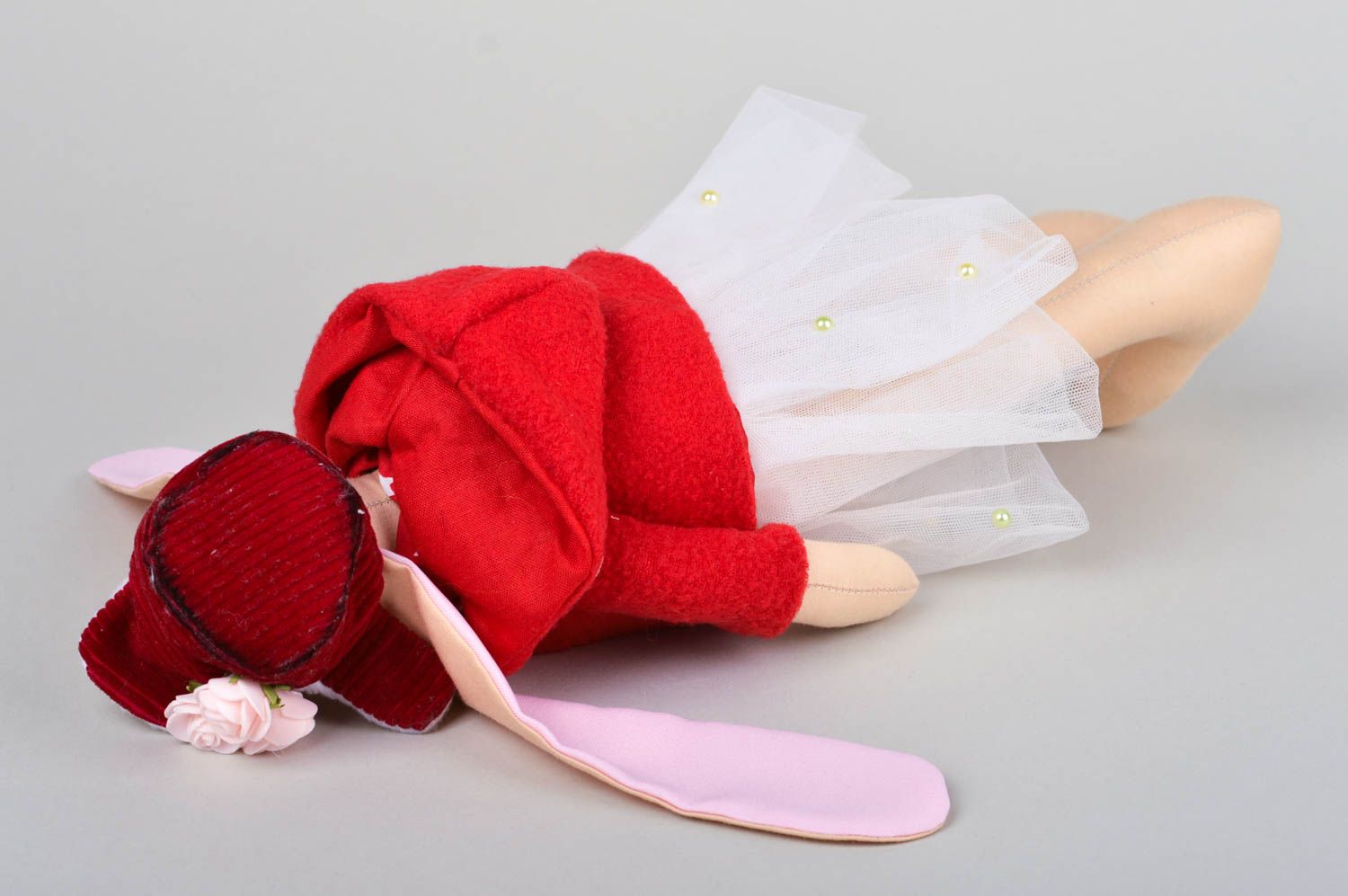 Авторская игрушка ручной работы игрушка заяц из ткани стильный подарок фото 4