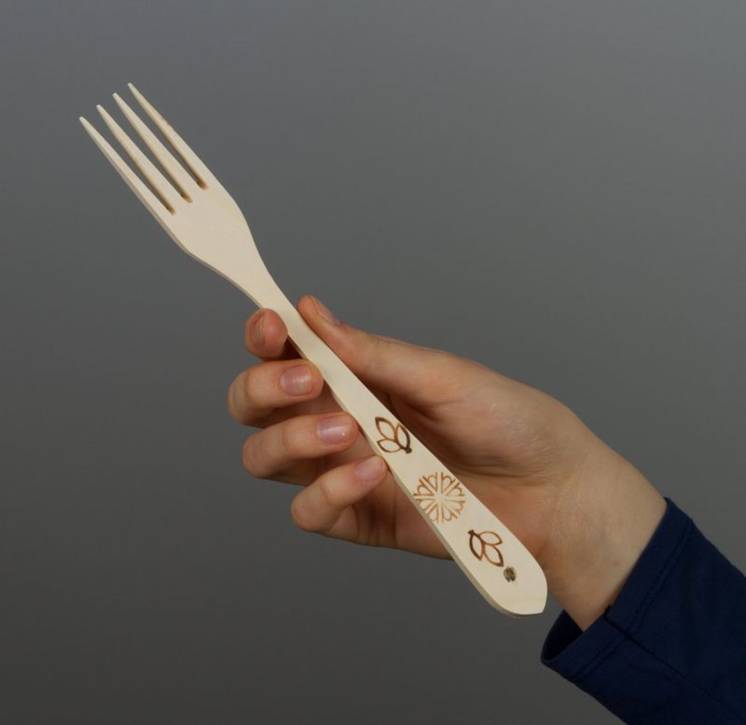 Handmade wooden fork photo 2