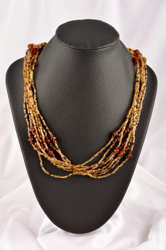 Collier perles de rocaille Bijou fait main design élégant Accessoire femme photo 1