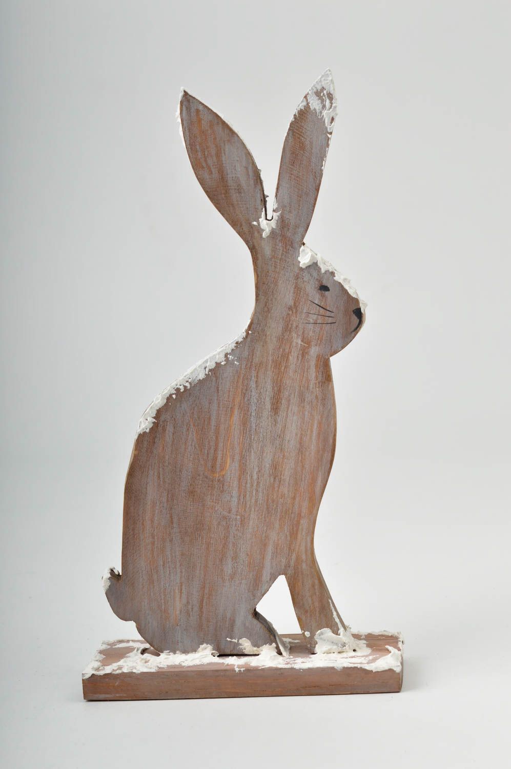 Originelle Hase Figur handgemachte Holz Figur Deko Weihnachten für Interieur foto 4
