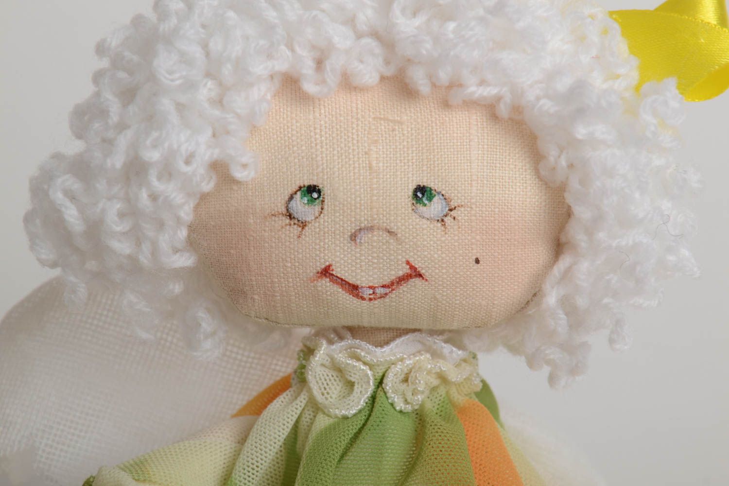 Originelle Interieur Puppe Engel aus Stoff bemalt schön für Dekor und Kinder foto 4