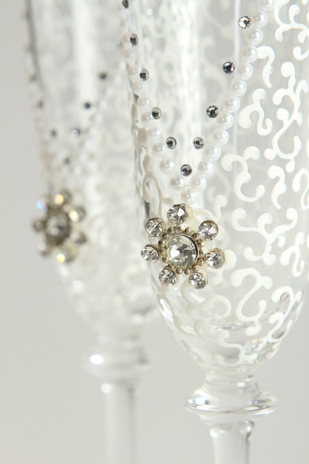 Beautiful handmade accessories unusual wedding glasses lovely cute present photo 4