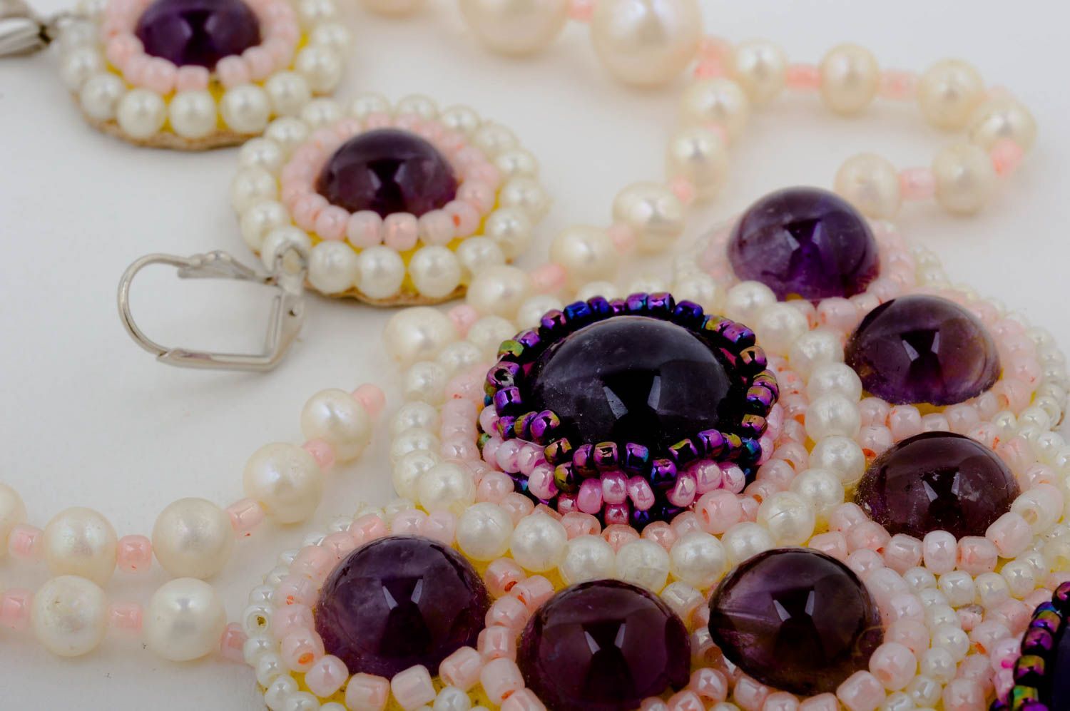 Handmade earrings set of jewelry unusual ring with pendant unusual gift photo 4