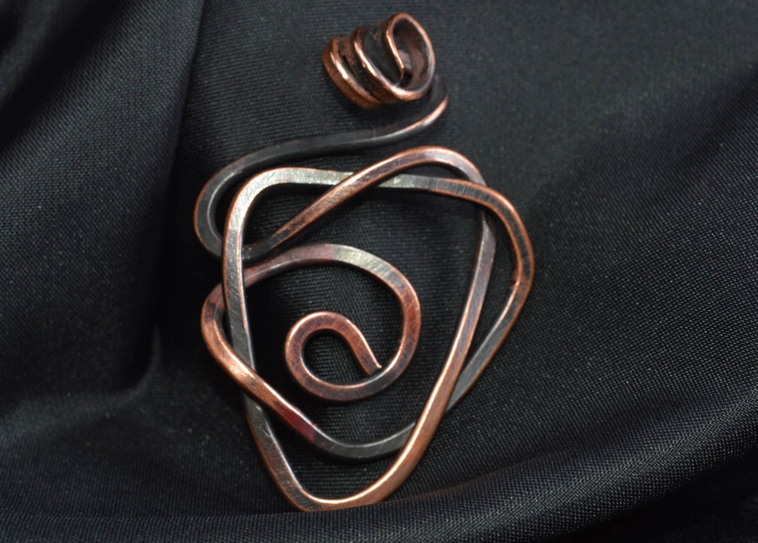 Copper pendant handmade heart shaped necklace fashion accessories for women photo 1