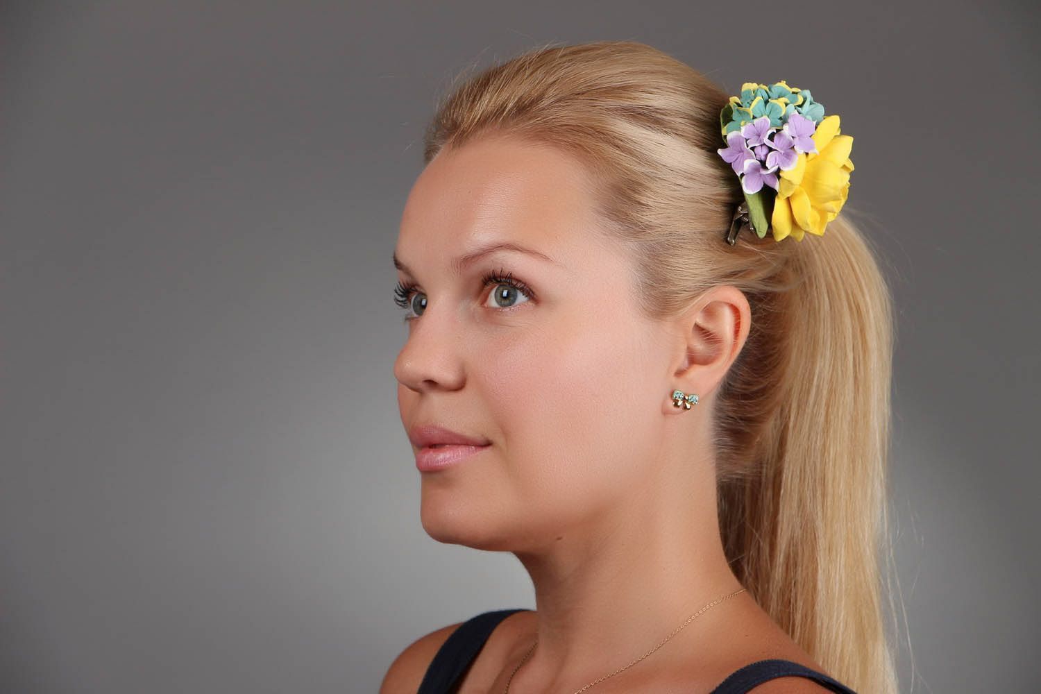 Bunte Haarspange Blumenstrauß foto 5