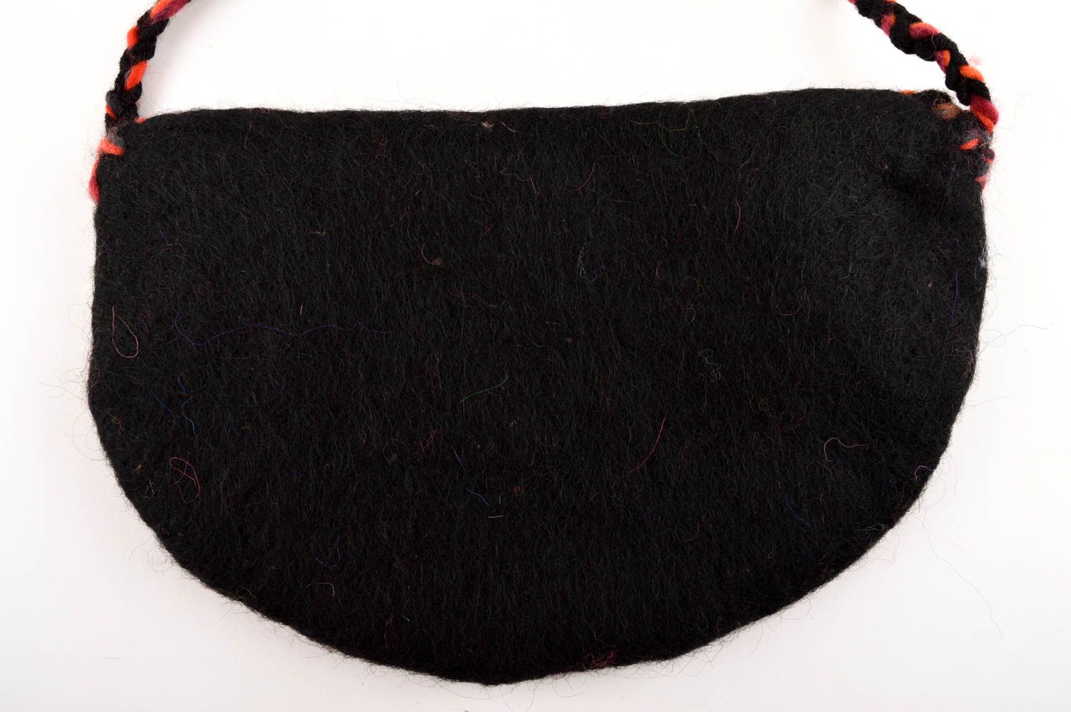 Сумка ручной работы женская сумка черная с красным сумка валяние из шерсти фото 6