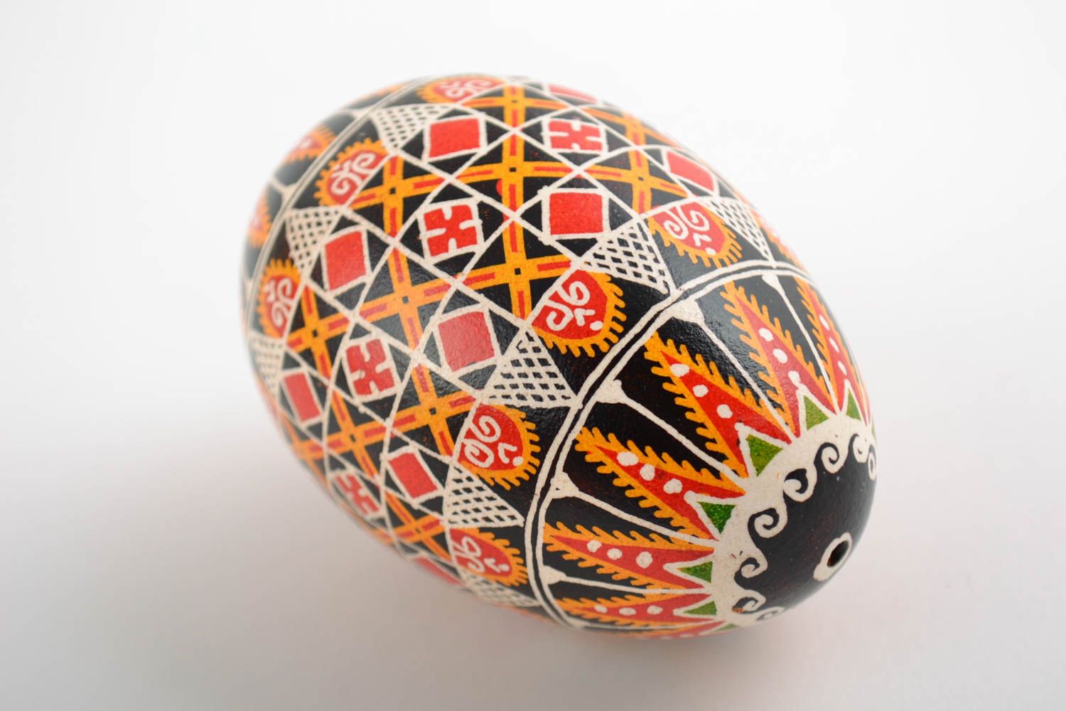 Beautiful handmade bright painted goose egg for Easter decor photo 3