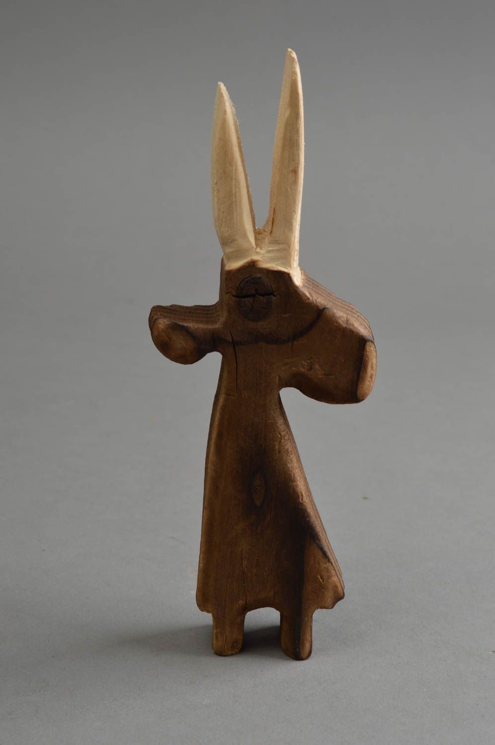 Figurine en bois de pin écologique faite main marron originale décorative Bouc photo 3