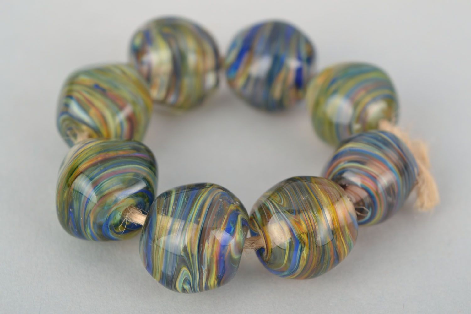Set of lampwork glass beads photo 2