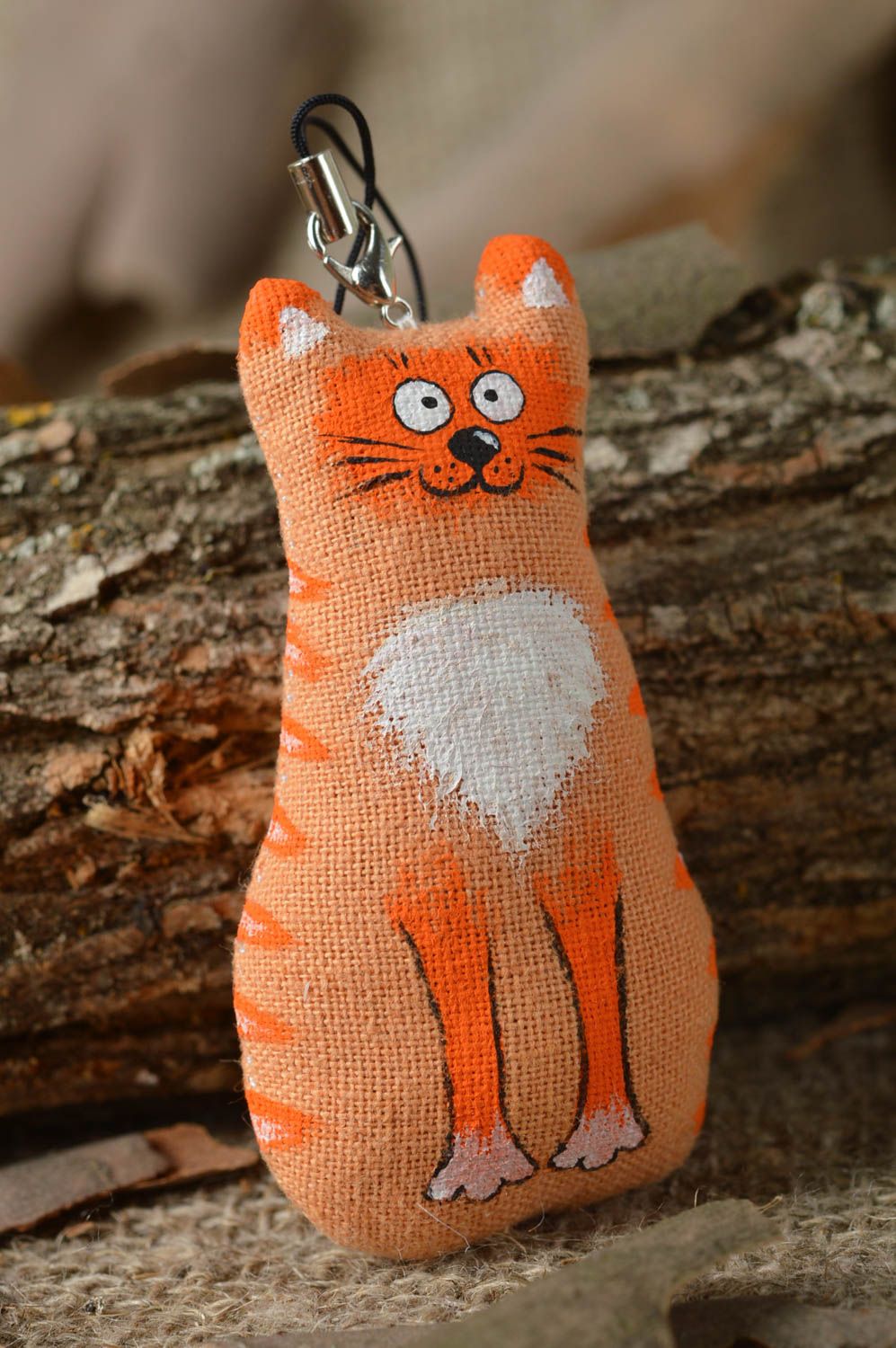 Beautiful handmade soft keychain stuffed toy cat bag charm phone charm photo 1