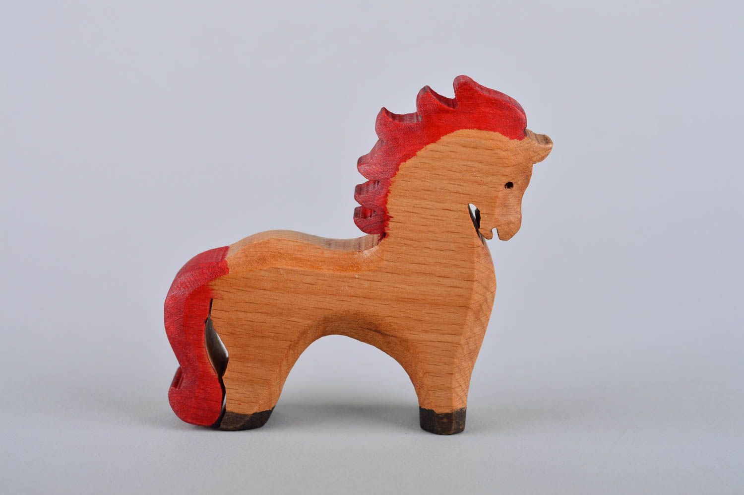 Игрушка для детей игрушка ручной работы игрушка лошадка деревянная маленькая фото 2