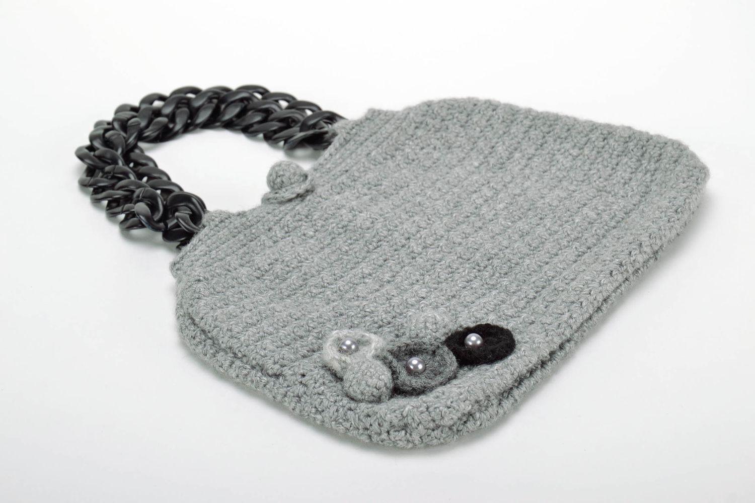Grey crochet bag photo 2