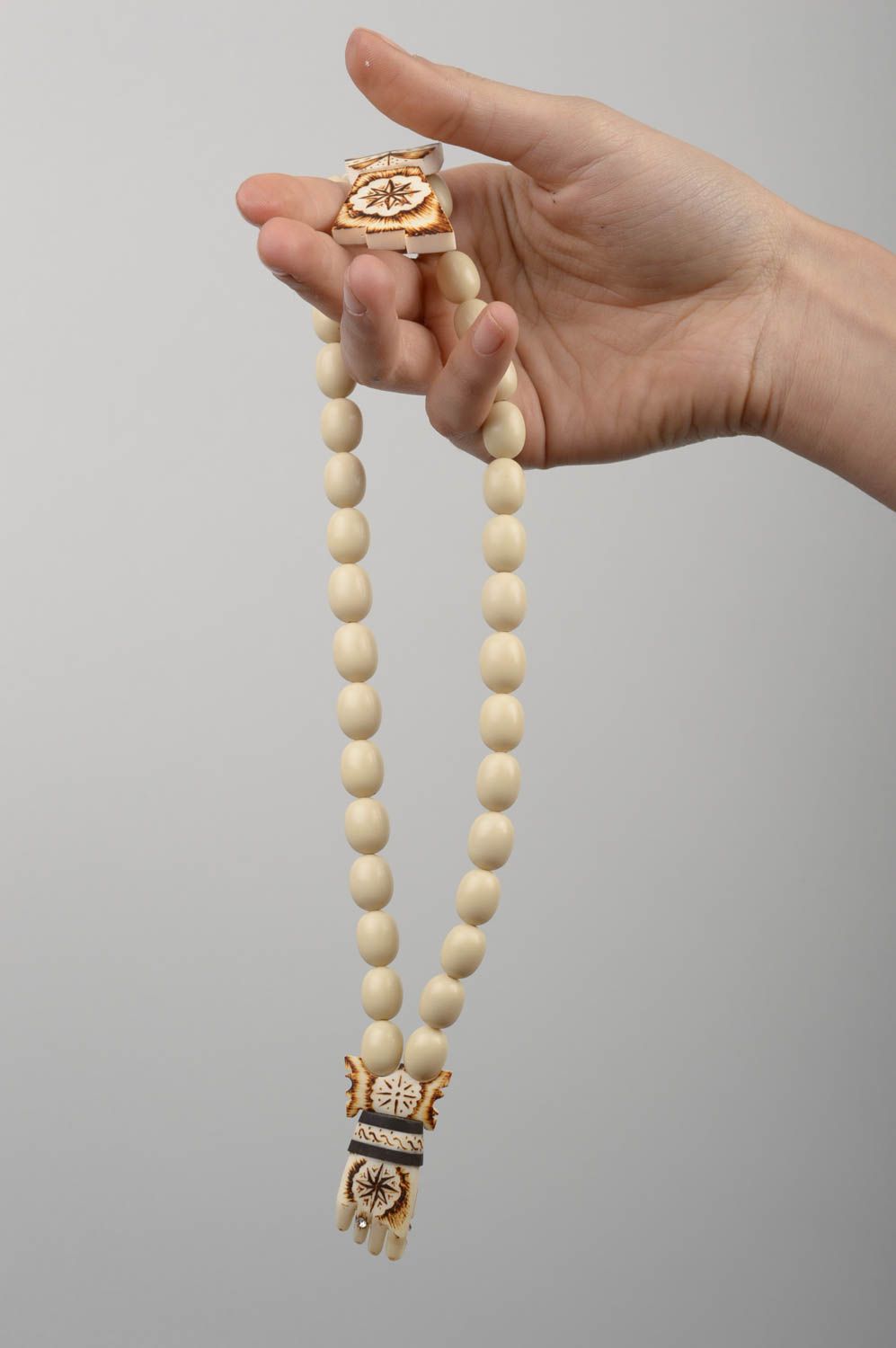 Handmade rosary designer souvenir unusual gift bone rosary church utensils photo 5