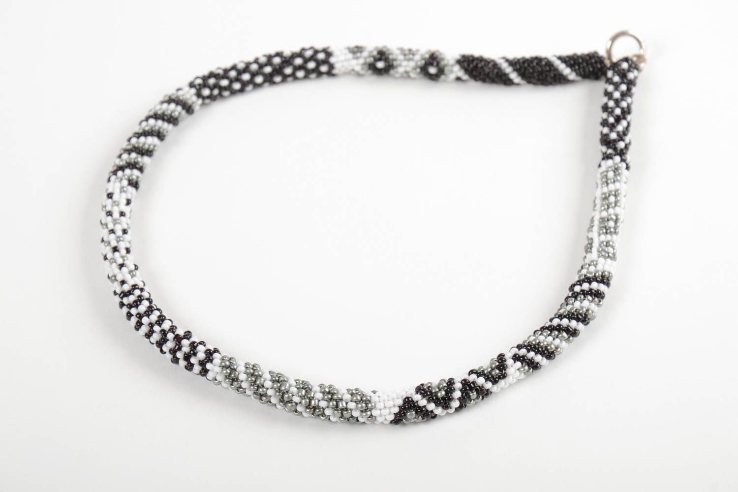 Collier spirale Bijou fait main Cadeau femme en perles de rocaille tchèques photo 5