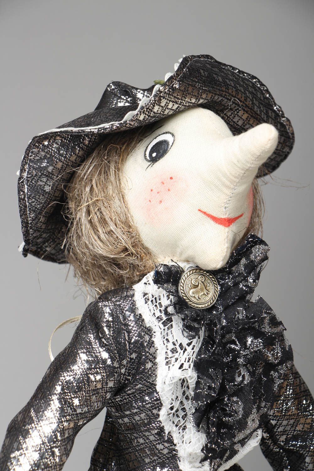 Künstlerische Puppe aus Textil Dame im gewissen Alter  foto 2