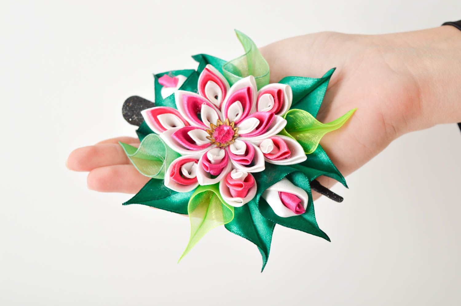 Handmade flower accessory beautiful cute hair clip designer hair clip photo 5